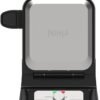 Ninja BW1001 NeverStick PRO Belgian Waffle Maker, Vertical Design, 5 Shade Settings, with Precision-Pour Cup & Chef-curated Recipe Guide, Black & Silver