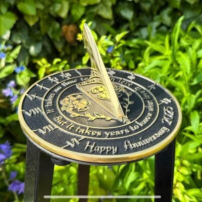 Anniversary Sundial Gift for Any Wedding Anniversary in 2025 - What Love is - Recycled Metal Home Decor Or Garden Present Idea - Handmade in UK for Him, Her Parents Or Couples Celebration