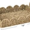 Household Essentials Handwoven Tray with Scalloped Edge and Handles, Natural