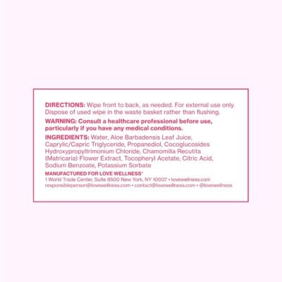Love Wellness pH Balancing Wipes for Women | Feminine Hygiene for Cleansing with Aloe Vera | Fragrance-Free Intimate Health | Moisturizing, Soothing & Calming for Sensitive Skin | Travel Size | 2-Pack