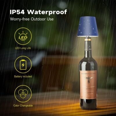 71H2XvJgRaL._AC_SL1500_.jpg 2025 New Wireless Bottle Lamp - LED Bottle Lights for Liquor & Wine Bottles, Cordless Lampshade, Whiskey Bottle Top Light, Bottle Stopper Night Light Kit, Rechargeable 3-Tone Touch-Dimmable