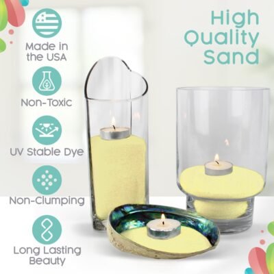 Blonde Unity Sand, 1 LB (16 oz), Colored Sand for Weddings, Vase Filler, Home Décor, Craft Sand, Aquarium Sand, and More