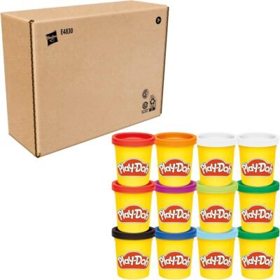 Play-Doh Jewel Colors Bulk 12-Pack of 4-Ounce Cans, Party Favors, Back to School Gifts, Prizes, & Party Favors, Kids Arts & Crafts, Preschool Toys, Ages 2+ (Amazon Exclusive)