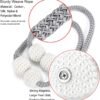 Pinowu [2 Pack] Magnetic Curtain Tiebacks Convenient Drape Tie Backs,Pearl Decorative Rope Holdback Holder for Small, Thin or Sheer Window Drapries (Gray)…