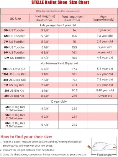 Stelle Ballet Shoes for Girls Toddler Ballet Slippers Soft Leather Boys Dance Shoes for Toddler/Little Kid/Big Kid