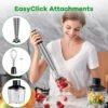 Immersion Blender Handheld Corded Hand Blenders Set 1100W, Trigger Variable Speed 5 in 1 Stick Emulsifier with Chopper, Whisk and Frother for Soup, Baby Food and Smoothies