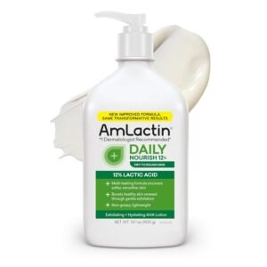 AmLactin Daily Nourish 12% - 14.1 oz Body Lotion with 12% Lactic Acid - Exfoliator and Moisturizer for Dry Skin (Packaging May Vary)​