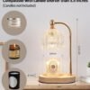 Candle Warmer Lamp with Timer and Dimmer,Electric Gold Light Gifts for Women Melt Wax Warmer Lamp with 2 Bulbs for Candle Jars House Warming New Home Decor Bedroom