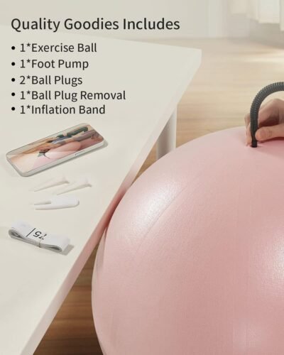 71OOKePahDL._AC_SL1500_.jpg YOTTOY Anti-Burst Exercise Ball for Working Out, Yoga & Pregnancy, Extra Thick Workout Ball for Physical Therapy & Fitness