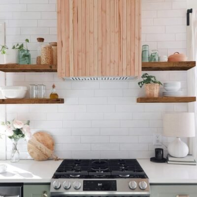 QEEIG Bathroom Floating Shelves for Wall Mounted Shelf Over Toilet Farmhouse Home Decor Display Shelving Small 16 inch Set of 2, Rustic Brown (008-40BN)