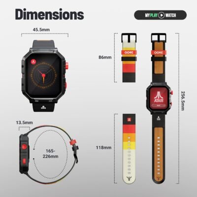 Atari 2600, Retro Gaming Smartwatch with Selective Tech, All Day Fitness Tracker, Built-in Centipede™, Pong™, Missile Command™, Super Breakout™
