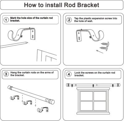 71S4cK5vHJL._AC_SL1500_.jpg Curtain Rods for Windows 16 to 144 Inches Adjustable Length 1 Inch Diameter Window Curtain Rod with Aluminium Finials, Black
