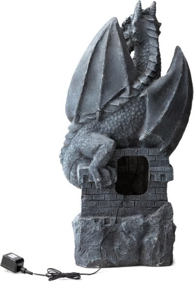 71SB0rMJ6lL._AC_SL1500_.jpg Glitzhome 4-Tiered Cascading Outdoor Water Fountain for Garden Patio Yard Mystical Gothic Dragon Water Fountains Outdoor with LED Lights & Pump, Large Floor Stand Fountain Dragon Waterfalls 36.5" H