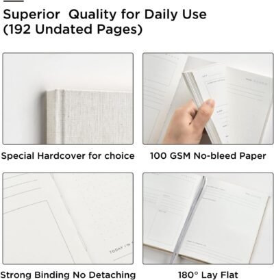 And Per Se Wellness Journal, 91 Days Self-Care Journal to Practice Positive Thinking, Mindfulness & Reflection, Undated Daily Wellness Planner For Women & Men(Beige)