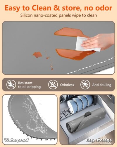 Warming Mat for Food with Adjustable Temperature Timer,10S Fast Heating Silicone Food Warmers for Parties Buffet and Home Daily,Food Warming Mat with Insulating Pad Raised Feet Protects Table