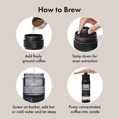 OXO Brew Rapid Brewer - Portable Coffee Maker, Fast Manual Hot & Cold Brew, Small Handheld Brewer, Compact Travel Coffee Maker