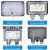 Double Outdoor Outlet with Cover Waterproof Outdside Plug Socket IP66 Weatherproof Exterior Wall Electrical Box with Switch Indicator Light Screwdriver 2-Gang Power Outlet for Wet Garden Swimming Pool