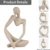 Sandstone Resin Thinker Style Abstract Sculpture Statue Collectible Figurines Home Office Bookshelf Desktop Decor(Small Sandstone,Left)