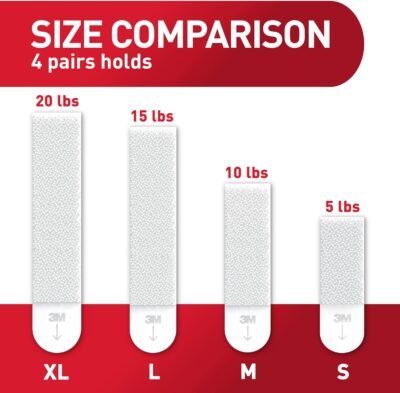 Command 20 lb XL Heavyweight Picture Hanging Strips 16 Pairs (32 Command Strips), Damage-Free Hanging Picture Hangers, Heavy Duty Wall Hanging Strips for Home Decor, White Adhesive Strips