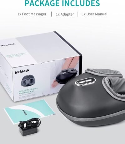 Nekteck Shiatsu Foot Massager with Heat, Deep Kneading Therapy Air Compression, Feet Massage Improve Blood Circulation Foot Wellness Soothing Pain Relief, Relax for Home Office Use