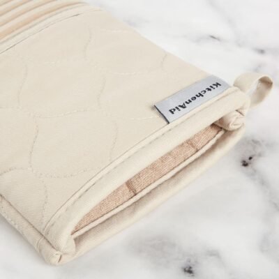 71WRoxMytmL._AC_SL1500_.jpg KITCHENAID Quilted Cotton Terry Cloth Oven Mitt, Pot Holder, Kitchen Towel 4-Pack Set, Heat Resistant, Silicone Grip, 16"x26", 7"x13" & 7"x10", Milkshake