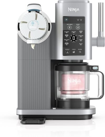 Ninja Swirl by CREAMi Ice Cream and Soft Serve Maker, Sorbet, Milkshake, Frozen Yogurt, Low Calories Program & More, 13-in-1, Soft Serve Handle, (2) CREAMi Swirl 16oz Pints, For Kids & ALL ages, NC701