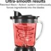 Hamilton Beach Power Elite Wave Action Blender For Smoothies, 40 Oz Glass Jar, 12 Functions Including Puree, Crush Ice, 700 Watts - Black (58148A)