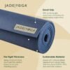 JadeYoga Harmony Yoga Mat - Durable & Thick Gym Fitness Mat, Non-Slip Natural Rubber Yoga Mat - Home Exercise & Stretching Mat, Workout Mat - Yoga, Pilates & Meditation for Women & Men