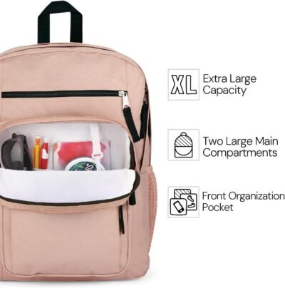 JanSport Laptop Backpack - Computer Bag with 2 Compartments, Ergonomic Shoulder Straps, 15” Laptop Sleeve, Haul Handle - Black
