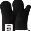 71ax4OPhJfL._AC_SL1500_.jpg GORILLA GRIP Heat Resistant Durable Silicone Oven Mitts, BPA-Free Protective Grilling Potholders, Soft Cotton Lining, Flexible Waterproof Cooking Mitt Set, Kitchen Home Essentials, 12.5x8.3, Black