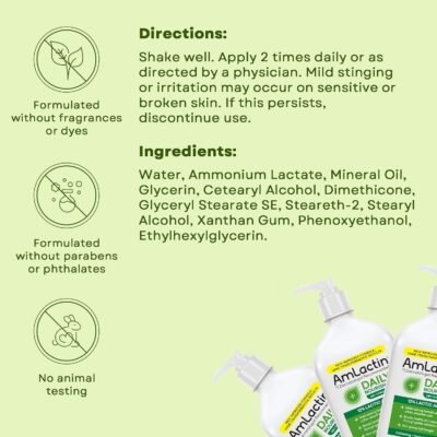 AmLactin Daily Nourish 12% - 14.1 oz Body Lotion with 12% Lactic Acid - Exfoliator and Moisturizer for Dry Skin (Packaging May Vary)​