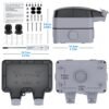Double Outdoor Outlet with Cover Waterproof Outdside Plug Socket IP66 Weatherproof Exterior Wall Electrical Box with Switch Indicator Light Screwdriver 2-Gang Power Outlet for Wet Garden Swimming Pool