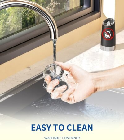 CIRCLE JOY Gravity Electric Salt and Pepper Grinder Set Automatic Salt and Pepper Grinder Set with LED Light, Battery Operated, Adjustable Coarseness, Large Capacity, for Home Kitchen BBQ