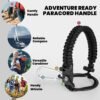 Insulated Water Bottle 64 oz, Triple Wall Vacuum Stainless Steel (Cold for 48 Hrs), Leak Proof & Non-BPA, Half Gallon Water Flask Jug with Paracord Handle & Straw Spout Lids, Magic Black