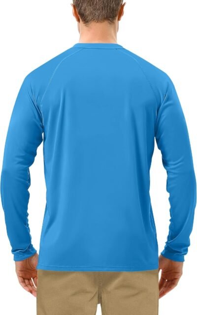 Roadbox Mens UPF 50+ UV Sun Protection Shirts Outdoor Long Sleeve SPF Rash Guard for Fishing Hiking Swimming Running