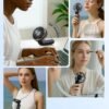 Portable Handheld Fan, 4000mAh, 180 Adjustable, 6 Speed Wind, Display Electricity in Real Time, USB Rechargeable Foldable Personal Fan