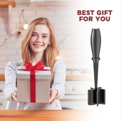 Meat Chopper, Hamburger Grinder, Premium Heat Resistant Smasher for Ground Beef, Burger Grinder Nylon Potato Mix Tool-Black