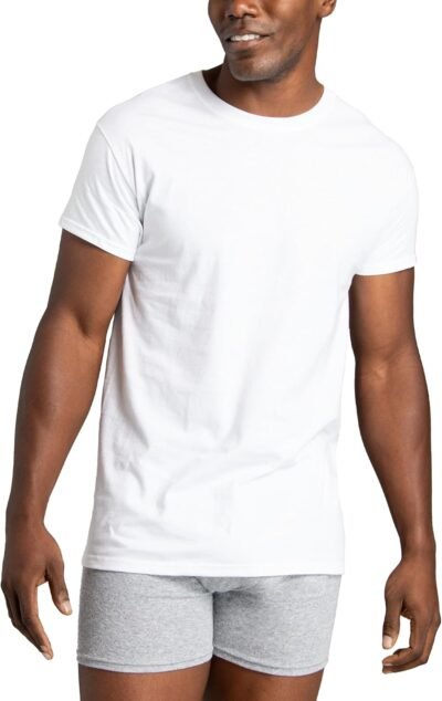 71fQeXES9jL._AC_SL1500_.jpg Fruit of the Loom Men's Undershirts, Moisture Wicking & Tag Free, Short Sleeve Crew T-Shirts