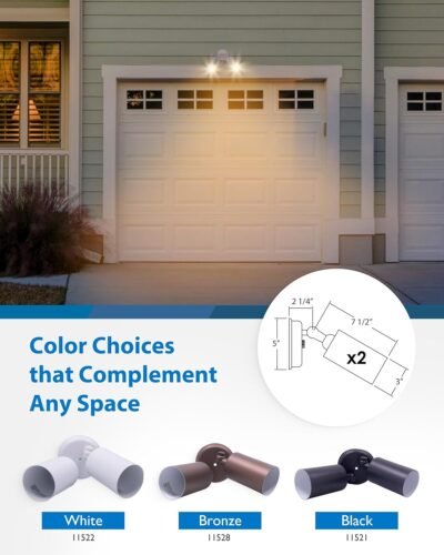 NICOR Lighting 100W Black Double Cylinder Adjustable Security Flood Light (11521)