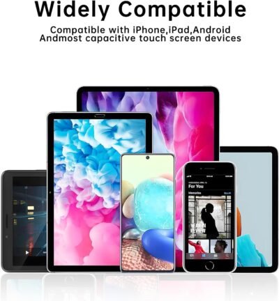 Stylus (5 Pcs), 2-in-1 Stylus Pen for Touch Screen, High Precision and Sensitivity, Suitable for iPhone/ipad/Android Tablets, Compatible with All Touch Screens (Black/White/Blue/Rose Gold/Silver)