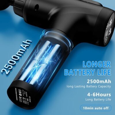 Massage Gun, Muscle Massage Gun for Athletes Handheld Electric Deep Tissue Back Massager, Percussion Massage Device for Pain Relief with 30 Speed Levels 9 Heads