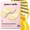 grace & stella Award Winning Under Eye Mask - Travel Essentials - Birthday Gifts for Women - Gel Eye Patches for Dark Circles, Puffy Eyes, Wrinkles, Undereye Bags - Vegan - Self Care (24 Pairs, Gold)