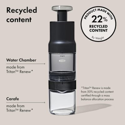 OXO Brew Rapid Brewer - Portable Coffee Maker, Fast Manual Hot & Cold Brew, Small Handheld Brewer, Compact Travel Coffee Maker