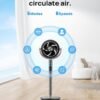 71h6EljGOJL._AC_SL1500_.jpg Dreo Smart Fan for Bedroom, 120°+105° Omni-directional Oscillating Standing Fans with Remote, 100ft Quiet Floor Fan for Room, Wi-Fi/Voice/Alexa, 6 Modes, 8 Speeds, 37-43'' Height, 8H Timer, DC Motor