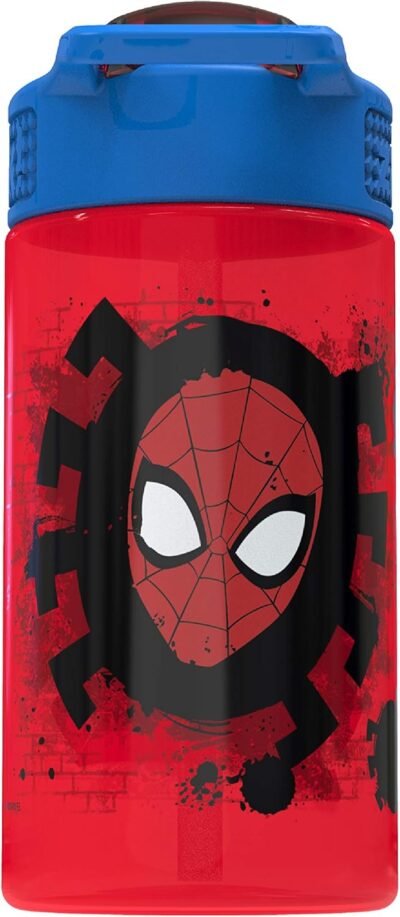 71hRrkGWOWL._AC_SL1500_.jpg Zak Designs Marvel SpiderMan Kids Spout Cover and Built-in Carrying Loop Made of Plastic, Leak-Proof Water Bottle Design (BPA-Free), Red, 16oz