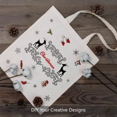 TOPDesign 12-Pack Economical 16"x15" Cotton Tote Bags, Lightweight Medium Reusable Grocery Shopping Cloth Bags, Suitable for DIY, Advertising, Promotion, Gift, Activity