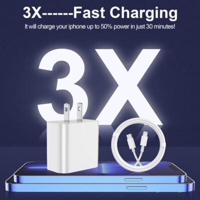 iPhone Charger Fast Charging 2 Pack Type C Wall Charger Block with 2 Pack [6FT&10FT] Long USB C to Lightning Cable for iPhone 14/13/12/12 Pro Max/11/Xs Max/XR/X,AirPod Pro