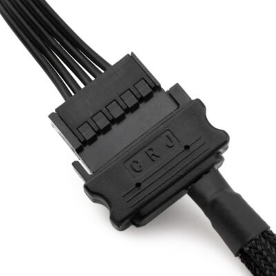CRJ 15-Pin SATA to 2 PC Fan Power Adapter Cable - 12-inch (30cm), Black Sleeved - Power Up to Two 3-Pin & 4-Pin Computer Cooling Fans from an ATX 15-Pin SATA Power Connector (12V - Full Speed)
