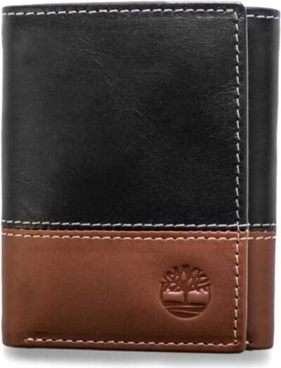 Timberland Men's Leather Trifold Wallet with ID Window
