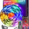71lntIT6FfL._AC_SL1500_.jpg KSIPZE 100ft Led Strip Lights RGB Music Sync Color Changing Bluetooth Led Lights with Smart App Control Remote Led Lights for Bedroom Room Lighting Flexible Home Décor